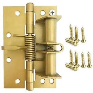 Deurveerscharnier, Veer zelfuitlijnend scharnier 4 inch veelkleurig 90 graden positionering en sluiting(Gold)