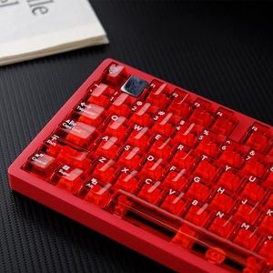 PC Transparante Keycap Set, Cherry Profiel/Verlichte/RGB Keycaps Voor Aangepast Mechanisch Toetsenbord(Red)