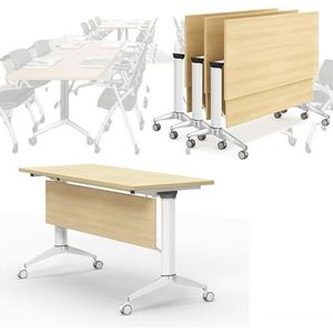 4 stuks vergaderzaal tafel - opvouwbare vergadertafel, modern kantoor opvouwbare flip-top vergadertafel, mobiele trainingstafel met wielen, rollende splicing vergaderruimte bureau (afmetingen: 160 x