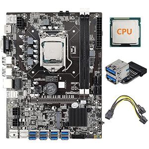 AMIUHOUN B75 8 GPU ETH Mijnbouw Moederbord+CPU+Voeding+USB3.0 Adapter 8X USB3.0 naar PCIE Slot LGA1155 DDR3 RAM SATA3.0 BTC