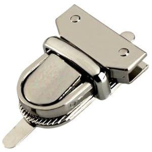 1 stks Metalen Druk Push Lock Tong Lock Aktetas Lente Lock Snap Decoratieve Lederen Craft Hardware Accessoire (Color : Silver)