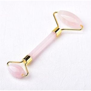 Natuurlijk kristal 1PC Natural Facial Double-Roller Massage Tool Rose Quartz Healing Crystal Polished Massager for Unisex Face Geschenk (Color : Rose Quartz)