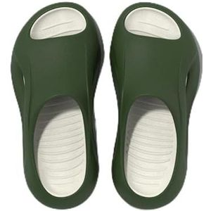 EKsma Slippers voor dames en heren, antislip dikke zolen casual lichtgewicht dragen voor de zomer, voor bad, zwembad, strand, groen Beige, 41 EU