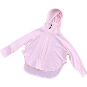 Zonnebrand-hoodie voor Kinderen, Ijszijde UPF50+ Zonbeschermingskleding Gemakkelijk Te Dragen Comfortabele Nekbescherming voor Jongens (Roze)