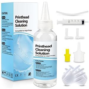 Wawocs Printkop Reinigingsset voor HP Canon Brother Inkjet Printers, Printkop Cleaner Kit Werk met HP 8610/8600/5520/5540, Epson WF2630 WF2750 WF2835, Printer Head Cleaning Kit 100ML