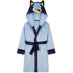 Bluey Fleece badjas met capuchon en genaaid koord voor meisjes, cadeaus voor kinderen, Blauw, 18-24 Maanden