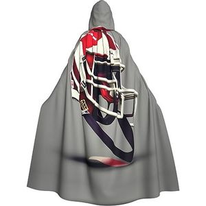 WURTON American Football mystieke mantel met capuchon voor mannen en vrouwen, ideaal voor Halloween, cosplay en carnaval, 190 cm