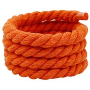 THEDAYBABY 3 Pairs Ronde Linnen Schoenveters Voor Sneakers Mode Vet 10MM Breedte Geschikt Board Schoenen Canvas Ronde Schoenen Boot Schoenveter, Oranje, 160