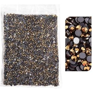 36 Pop Kleuren Grote Verpakking Hotfix Steentjes Plaksteen Glas Ijzer Op Voor Trouwjurk-Mijn Goud, SS6-14400pcs