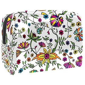 Waterdichte Make-up Pouch Paars Lavendel Bloemen Veld Make-up Tas Organizer Reizen Zip Toilettas Kleine Cosmetische Case Schoonheidstas voor Tieners Meisjes Vrouwen