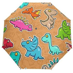 Leuke Baby Dinosaurus Dragon Paraplu Automatische Auto Open Sluiten Reizen Zon Blokkeren Winddicht Paraplu's voor Vrouwen Mannen