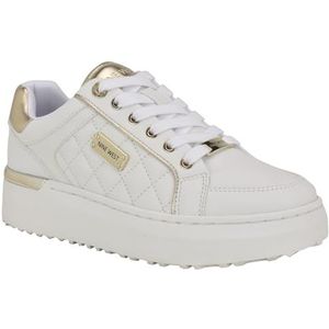 NINE WEST Cafee Sneaker voor dames, Wit Goud 140, 36.5 EU