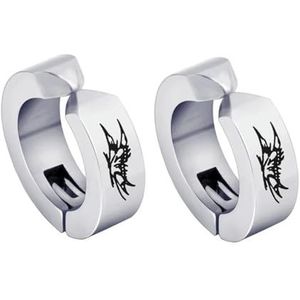 2pc eenvoudig geen piercing oorbellen titanium staal clip-on nep oorbel ronde oorclip voor vrouwen mannen punk feest mode sexy sieraden