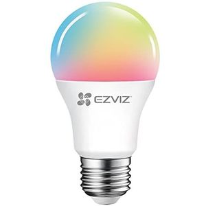 EZVIZ LB1 Color Smart gloeilamp WiFi LED Smart Bulb E27 8 W, compatibel met Alexa, Google Home, dimbaar, afstandsbediening via app, spraakbediening, geen hub nodig, 1 verpakking meerkleurig