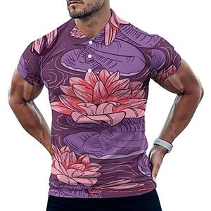 Lotus En Dragonfly Casual Poloshirts Voor Mannen Slim Fit Korte Mouw T-shirt Sneldrogende Golf Tops Tees M