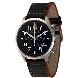 Zeno Watch Basel herenhorloge analoog kwarts met lederen armband 6302-5030Q-a15