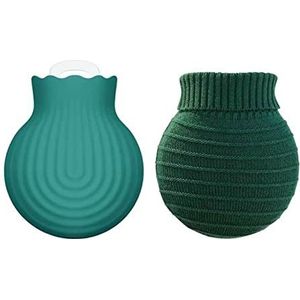 Mini warmwaterkruik, warmwaterkruik magnetron verwarming siliconen warmwaterkruikzak met gebreide hoes, warme en koude therapieën rugpijn - cadeau voor ouders, kerstmis (maat: multi) (maat: multi)