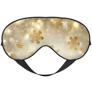 Gouden Zijde Kerst Unisex Elastische Verstelbare Gesp Ontwerp Verduisterend Slaap Oogmasker voor Thuis Reizen Yoga Kantoor Nap