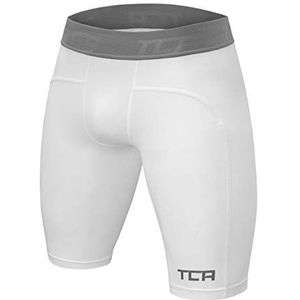TCA Mannen Pro Performance Compressie Basislaag Thermische Onderbroek Shorts - Wit, XL