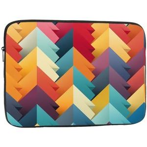 Geometrische kleurrijke minimalistische Laptop Sleeve Bag voor Vrouwen, Shockproof Beschermende Laptop Case 10-17 inch, Lichtgewicht Computer Cover Bag, ipad case