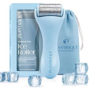 PLANTIFIQUE Gezichtsijsroller - Cryotherapie voor wallen - Huidverzorgingsmassagetool - Roestvrijstalen roller voor mannen en vrouwen - Metalen massageapparaat voor gezicht, ogen en lichaam