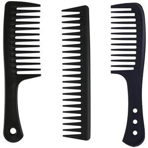 NUZBCPETR Professionele haarkamset - 3-pack kammen met brede tanden en comfortabele handgreep - Geschikt for alle haarstijlen