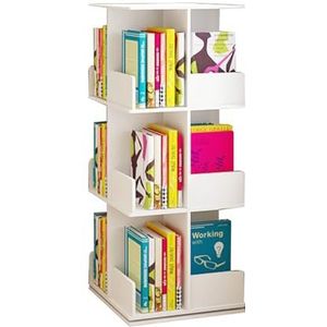 Draaibare Boekenplank, 46 Cm Brede Basis 360° Draaibaar CD-opbergrek Opbergrek Staande Boekenkast Met Baffle (Size : 46x46x95cm)