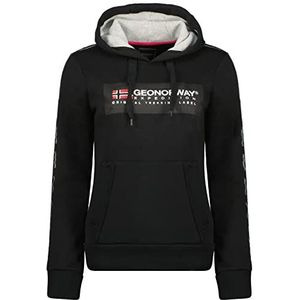 Geographical Norway Gathlete Lady - Damessweatshirt met capuchon en kangoeroezakken - sweatshirt voor dames, casual, lange mouwen, warm, Zwart, XXL