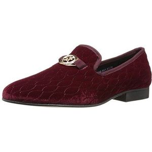 STACY ADAMS mens Valet Velour Bit Slip-on Loafer, Burgundy, 10.5 US