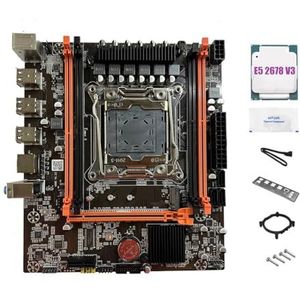 Pawlickio X99E Moederbord+E5 2678 V3 CPU+Thermische Vet Ondersteuning 4XDDR4 RECC RAM PCIEX16 NVMe Gigabit LAN Kaart Desktop Moederbord