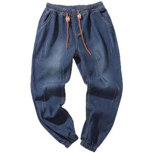 Werkjeans For Heren Stretch Heren Casual Oversized Elastiek Straatjeans Heren, Gescheurde Jeans Overalls Broeken (Color : Blue, Size : 3XL)
