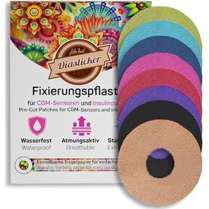 Diasticker® Pleisters voor Freestyle Libre 3-sensor (10 stuks, mix), waterdicht, huidvriendelijk, ademend, sterke grip, zelfklevende fixeerpleisters, sensorfixatie