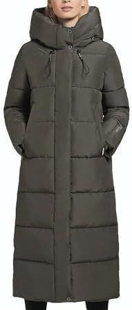 khujo - Soulani 3 - Gewatteerde Jas - Kaki - Lange Pasvorm