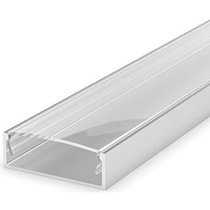 LumenTEC Set: LED-profiel, 100 cm profiel voor LED-strips LT13 + afdekking voor Philips Hue LightStrip (transparant)