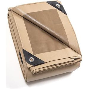 GUARD SHIELD Afdekzeil, met inslagringen, waterdicht, 3 m x 4 m, beige/kaki, 160 g/m², beschermend zeil, multifunctioneel zeil, scheurvast, uv-gestabiliseerd, schimmelbestendig