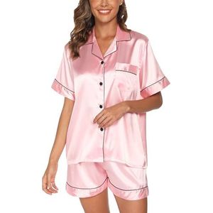 Reliwel - Zomerpyjama - Roze - Tweedelig - Korte Mouwen - Korte Broek