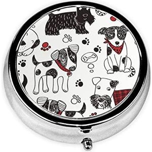 Mooie Honden Gedrukt Pil Doos 3 Compartiment Geneeskunde Pil Case Leuke Geneeskunde Organizer Reizen Pillendoos Draagbare Pil Container Houder