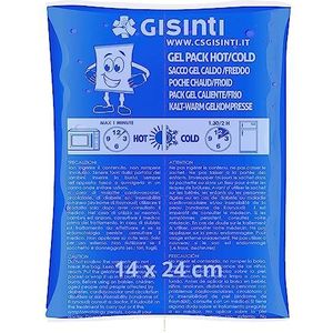 Gisinti IJs-gelset, herbruikbaar, warm, koud, gemaakt in Italië, vriesvak en magnetron, 1 stuk, 14 x 24 cm