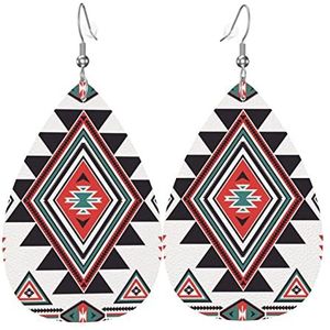 Vrouwen Oorbellen Mode Dangle Oorbellen Delicate Oordruppel Sieraden Gift Faux Lederen Navajo Aztec Groot Patroon, Eén maat, Leer, Geen edelsteen