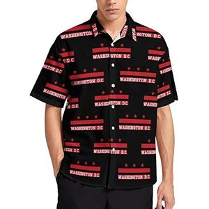 Washington D C Hawaiihemd voor heren, zomer, strand, casual, korte mouwen, button-down shirts met zak