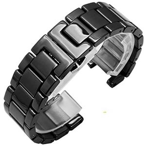 Keramische Horlogeband Compatibel Met GC-horloges Band Gekerfde Keramische Armband Mode (Color : Black, Size : 18X10mm)