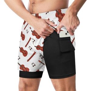 Viool en fluit grappige zwembroek met compressie voering & zak voor mannen board zwemmen sport shorts