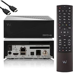 VU Zero 4K - UHD HDR Sat Receiver met 1x DVB-S2X Tuner, E2 Linux Smart Receiver, YouTube, CI + kaartlezer, HbbTV mediathek, USB PVR functie + EasyMouse HDMI-kabel