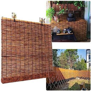 Bamboe Rolgordijn van bamboe, 50 60 70 80 90 100 110 120 130 140 150 160 cm breed, inkijkbescherming, zonwering, bamboe, vouwgordijn, warmte-isolatie, anti-uv voor terras/tuin/balkon, bruin, 70 x 140