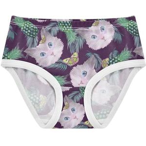 YOUJUNER Meisjesondergoed schattig kattengezicht peuter onderbroek katoenen broek kleine meisjes slips comfort kinderen onderbroek, Meerkleurig, 5 jaar
