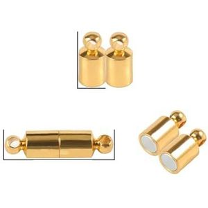 sets zilver/goud kleur roestvrij staal magnetische sluitingen connectoren handgemaakt voor sieraden maken DIY armbanden kettingen benodigdheden-5x20mm goud-5 sets