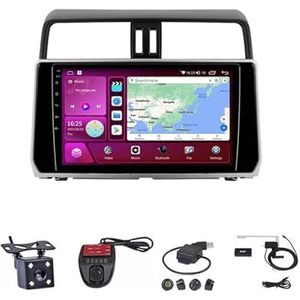 Android Autoradio Video Multimedia Speler, 9 Inch Touch Screen Radio Plug And Play Autotoebehoren met Bluetooth En Navigatie En Achteruitrijcamera Voor Toyota Land Cruiser Prado 2017-2018 (Size : M50