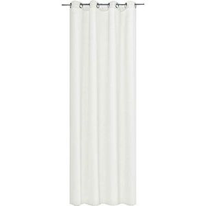 JEMIDI Kant-en-klaar gordijn in linnenlook - Gordijn met ringen 140 x 245 cm - Ondoorzichtig gordijn