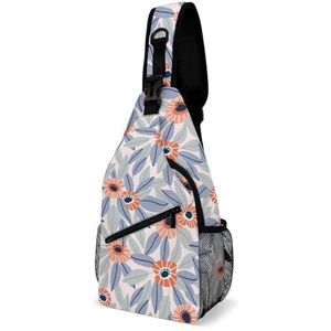 Anemone Bloemen Patroon Reizen Crossbody Tas Sling Rugzak Wandelen Borst Schoudertas Fanny Pack Dagrugzak Geschenken voor Vrouwen Mannen