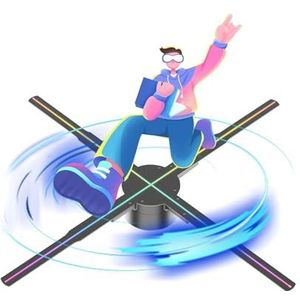Hologram Fan 3D Holografische Projector WIFI Reclamemachine LED AD Licht LOGO Neon Neon Ondersteuning Afbeelding Video LOGO 3D Holografische Ventilator voor winkel, bar, tentoonstelling(42cm normal se